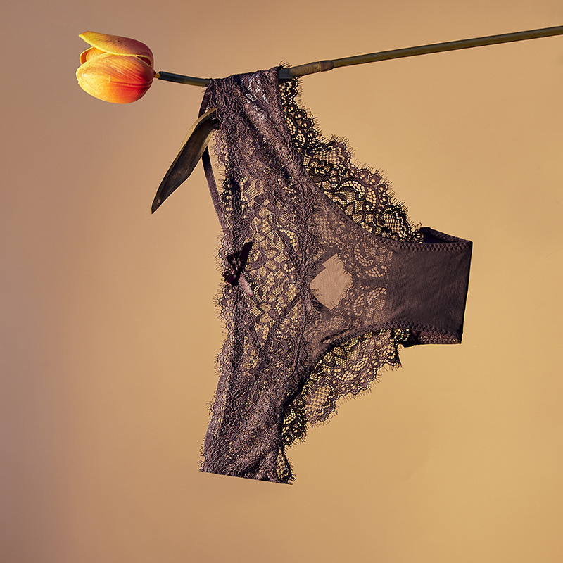 Low-rise sexy lace sexy Women's Panties Cross Thong Breathable seductive women's panties (3 packs)