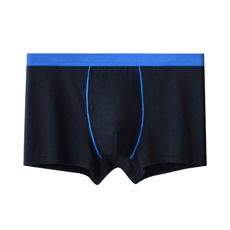 Men's elastic cotton countercolor boxers Breathable and comfortable high elastic trend mid-waist boxers (3-6 pieces)