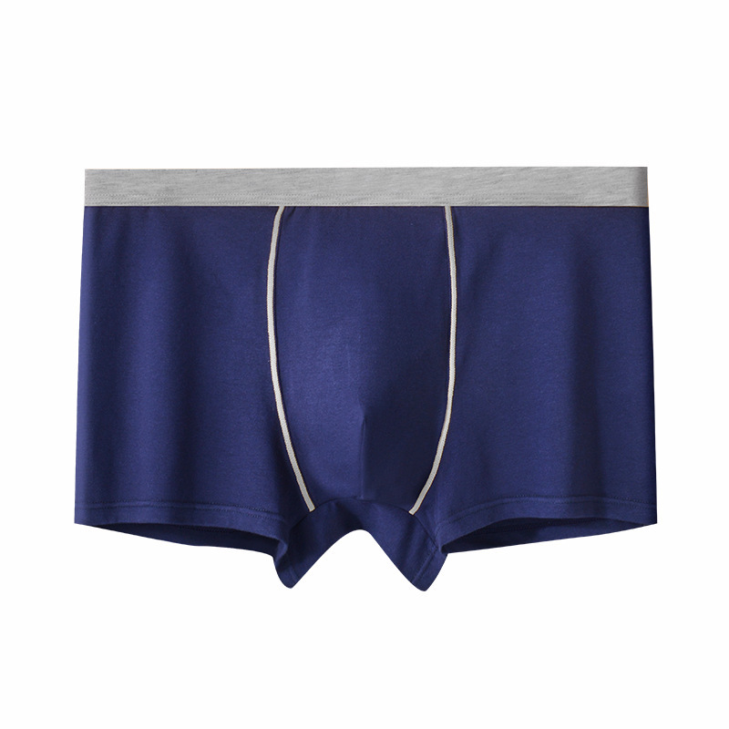 Men's elastic cotton countercolor boxers Breathable and comfortable high elastic trend mid-waist boxers (3-6 pieces)