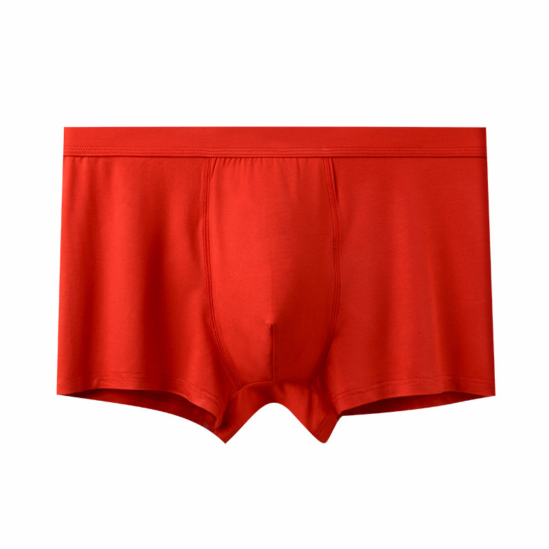 Men's elastic cotton countercolor boxers Breathable and comfortable high elastic trend mid-waist boxers (3-6 pieces)