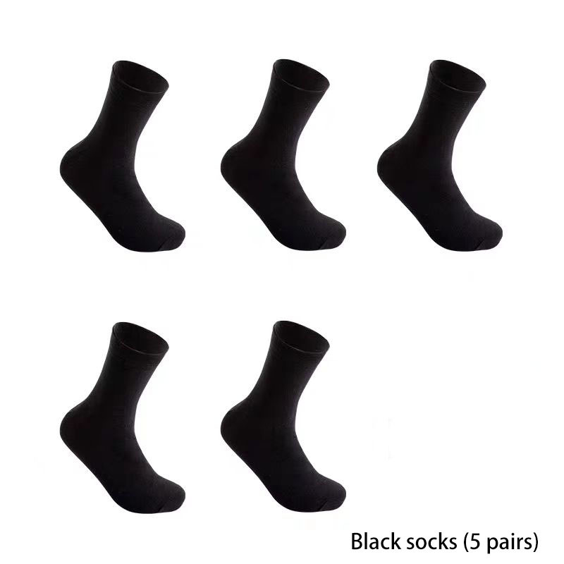 Large size men's socks Cotton comfortable breathable elastic good mid-tube men's socks (5 pairs)
