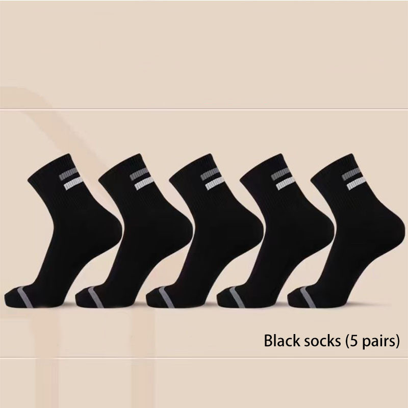 Thin Plus size Socks Men's cotton Thin Sports Deodorant and Sweat Absorption Stockings (5 pairs)