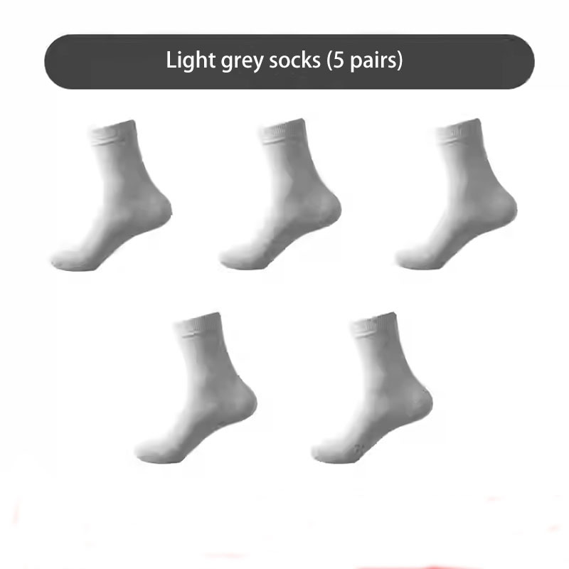 Autumn/Winter Thick Men's Plus-size Socks Medium Tube Skin-Friendly Soft Stockings Cotton Socks (5 pairs)