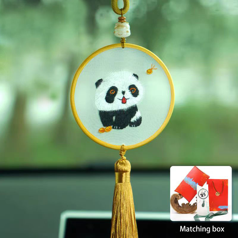 Hunan embroidery Chinese style Hunan embroidery souvenirs hand-embroidered peace and auspicious symbols Hunan embroidery car hanging ornaments
