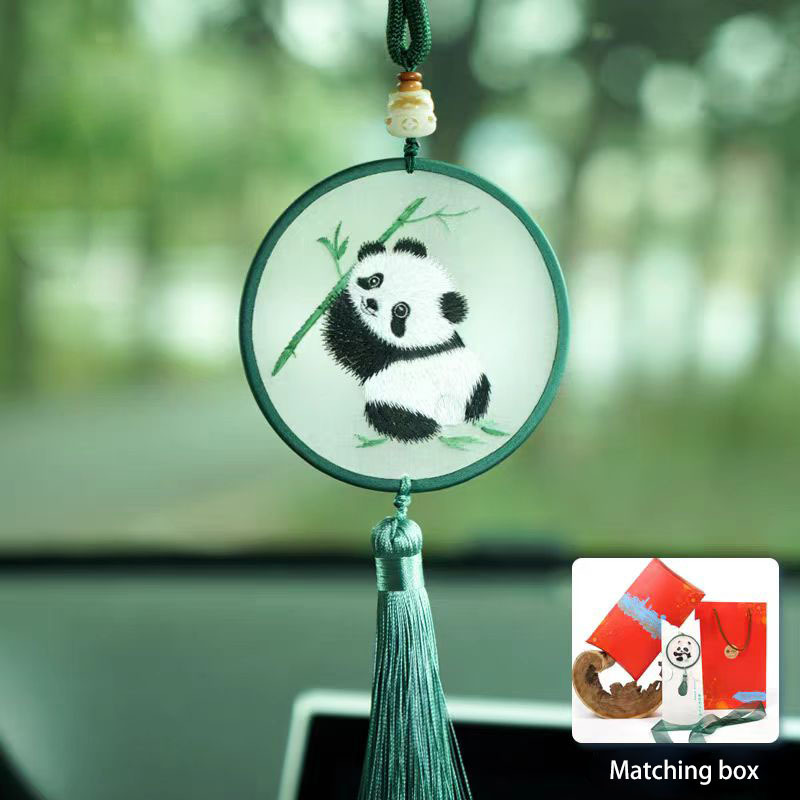 Hunan embroidery Chinese style Hunan embroidery souvenirs hand-embroidered peace and auspicious symbols Hunan embroidery car hanging ornaments