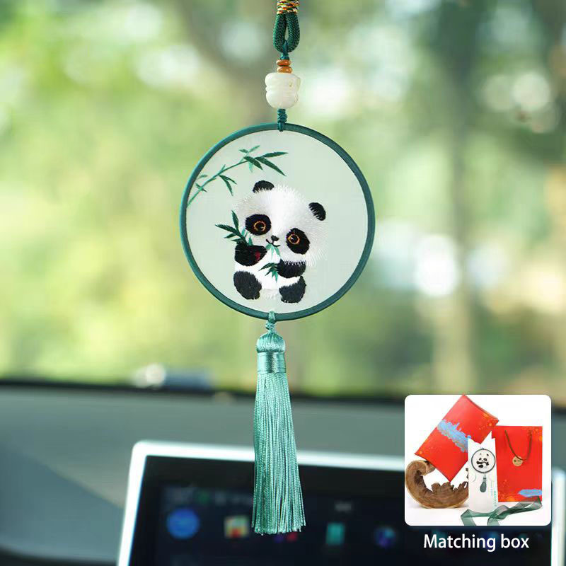 Hunan embroidery Chinese style Hunan embroidery souvenirs hand-embroidered peace and auspicious symbols Hunan embroidery car hanging ornaments