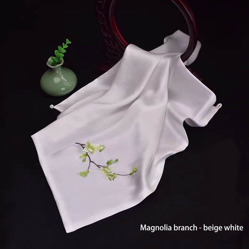Chinese style Shu embroidery handmade embroidery silk small square scarf mulberry silk scarf scarf holiday gift
