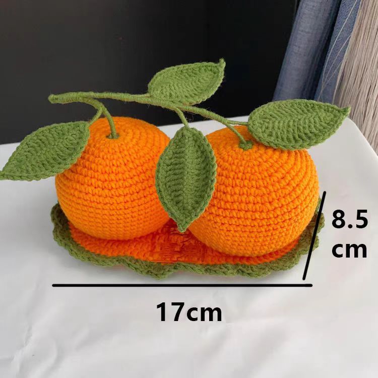 Purely hand-woven good luck simulation orange car ornaments wool hand-woven New Year home gift cute gift