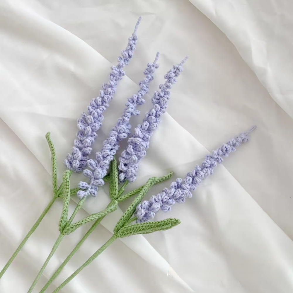 Finished handmade yarn bouquet, lavender simulation flower decoration, eternal flowers, give friends birthday gifts
