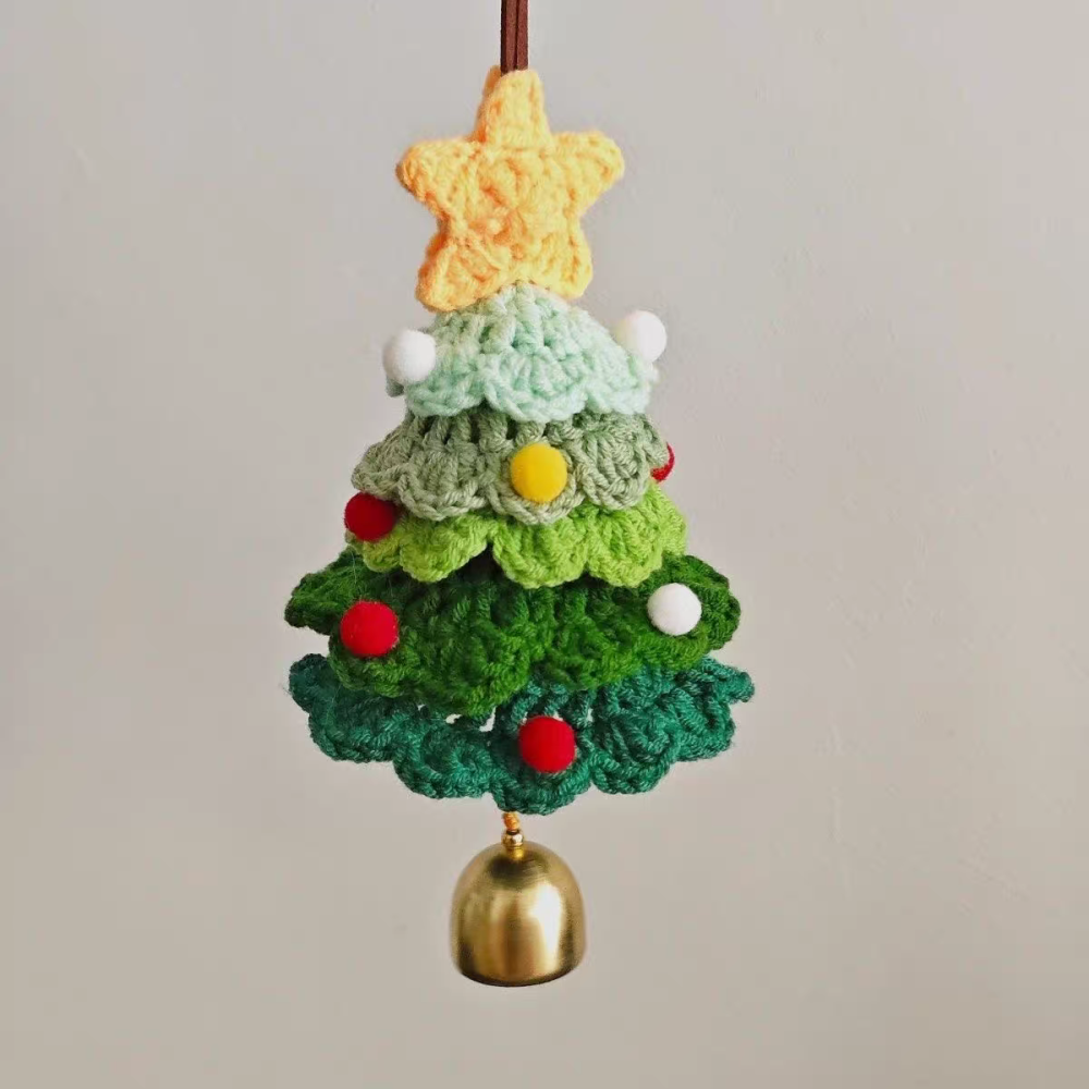 Christmas Tree Car Pendant Decoration Handmade Yarn Hook Weaving Indoor Scene Decoration Gift