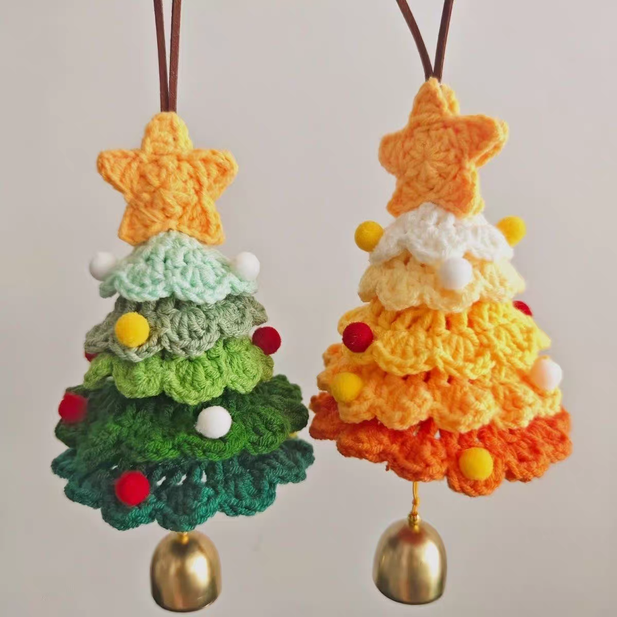 Christmas Tree Car Pendant Decoration Handmade Yarn Hook Weaving Indoor Scene Decoration Gift