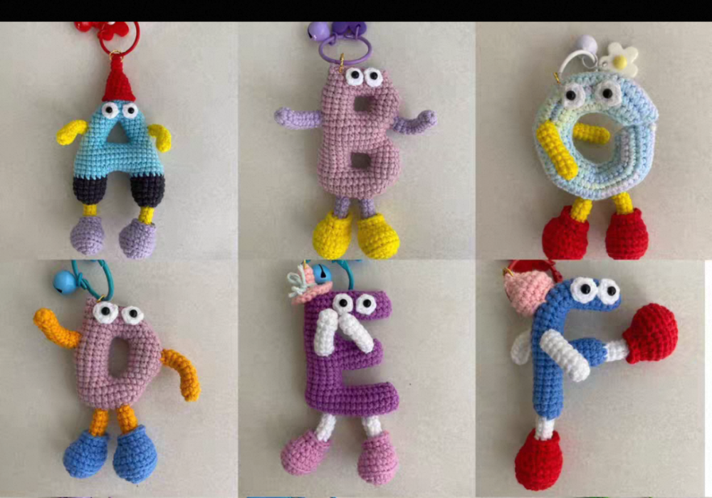 Handmade Knitted Letter DIY Finished Product Personalized Creative Customized Gift Cute Ins Style