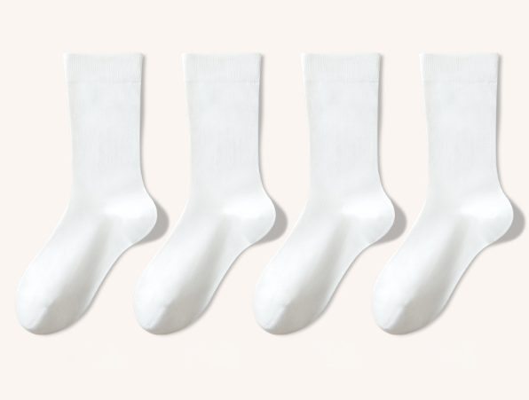 100% cotton men's pure cotton mid tube socks black and white all cotton sweat absorbing and odor proof