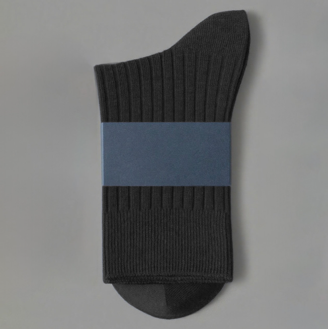 Cotton socks for men, double needle pure cotton mid tube socks, sweat absorbing, odor proof, thickened, autumn and winter all cotton business socks（5 pairs）