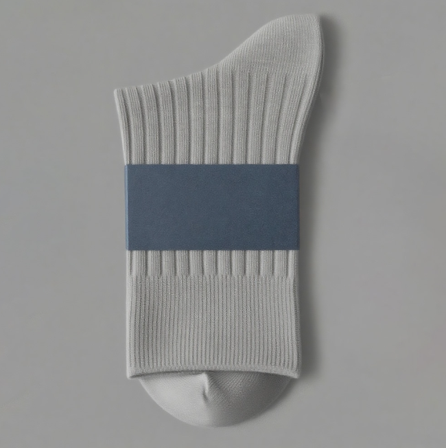 Cotton socks for men, double needle pure cotton mid tube socks, sweat absorbing, odor proof, thickened, autumn and winter all cotton business socks（5 pairs）