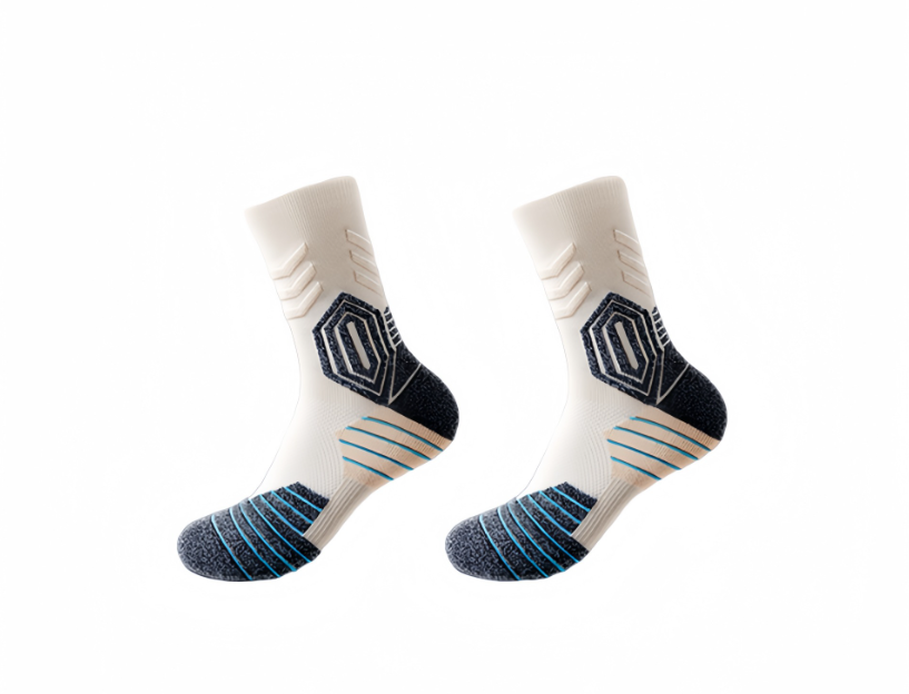 Practical professional basketball socks, mid tube men's autumn and winter towel bottom, badminton sports running socks, anti slip long tube, odor proof（3 pairs）