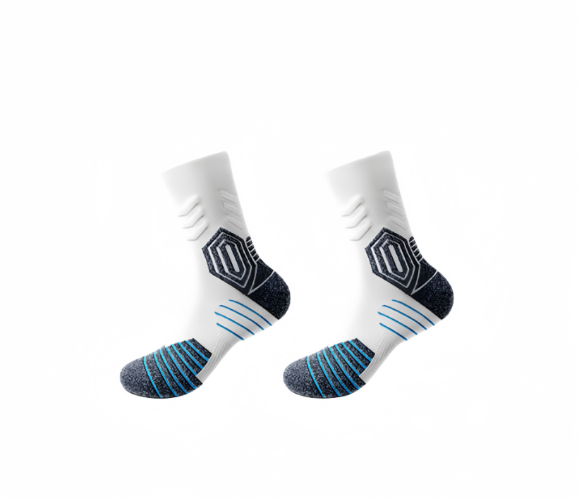 Practical professional basketball socks, mid tube men's autumn and winter towel bottom, badminton sports running socks, anti slip long tube, odor proof（3 pairs）