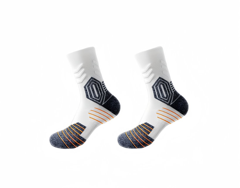 Practical professional basketball socks, mid tube men's autumn and winter towel bottom, badminton sports running socks, anti slip long tube, odor proof（3 pairs）
