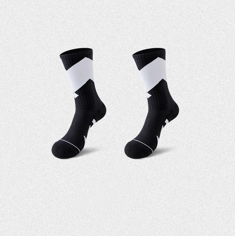 Sports Socks Men's Long Barrel Autumn/Winter Marathon Professional Running Training Socks Breathable and Odorous(2 pairs)