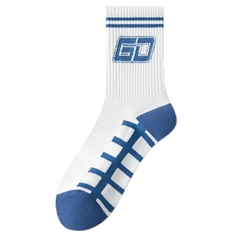 Sports basketball socks men's mid tube spring and autumn all cotton anti odor and sweat absorbing running socks for teenagers, boys, and students（5 pairs）
