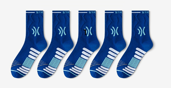 Professional sports socks for men, mid length socks, cotton socks, anti odor and sweat absorbing, autumn and winter（3 PAIRS)