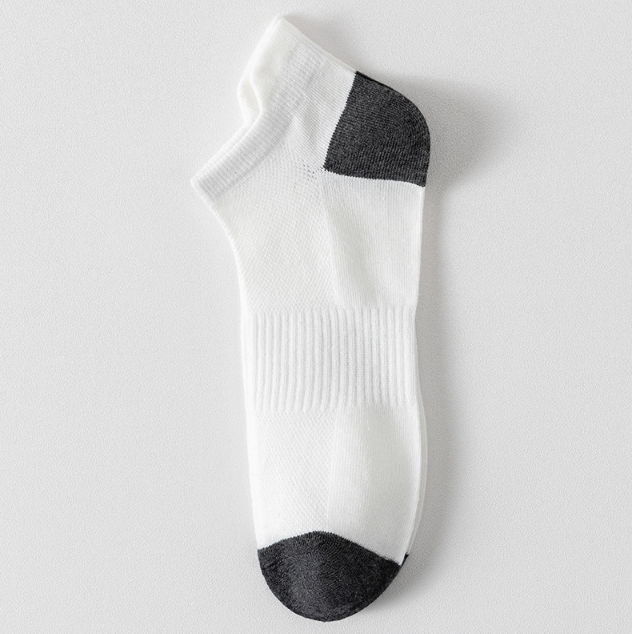 Socks Men's Large Summer Pure Short Tube Cotton Socks Youth Sports Anti Odor Plus Large Boat Socks(5 PAIRS)