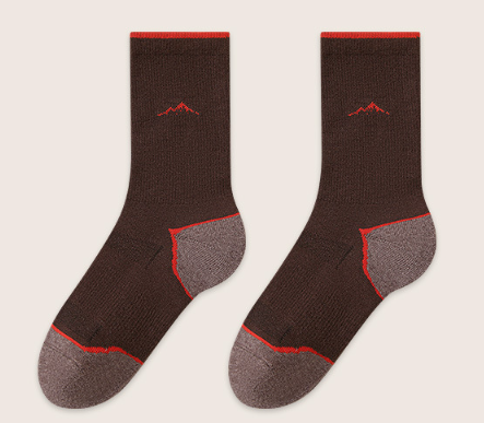 Anti-bacterial and odor-resistant wool socks, marathon mid-calf socks for men and women with shock-absorbing loop-bottom design for outdoor hiking(3 PAIRS)