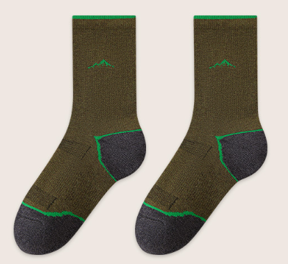 Anti-bacterial and odor-resistant wool socks, marathon mid-calf socks for men and women with shock-absorbing loop-bottom design for outdoor hiking(3 PAIRS)