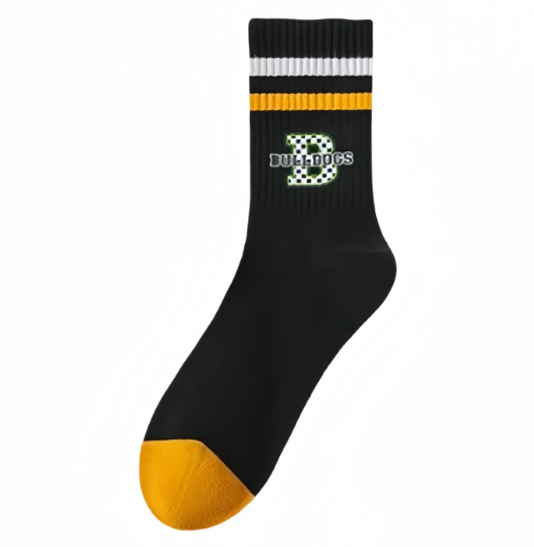 Men's socks autumn and winter new combed cotton letter sports socks striped sweat absorbing mid tube socks（5 PAIRS）