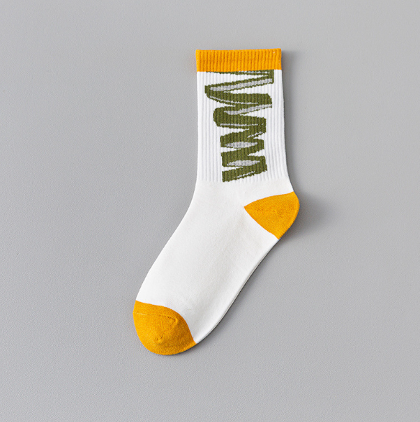Basketball socks, summer sweat absorbing, men's and teenagers' pure cotton anti odor sports mid tube trendy socks(5 PAIRS）