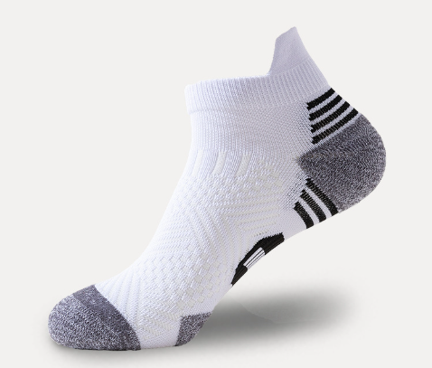 Professional sports socks for men's fitness quick drying running socks with thick, wear-resistant and anti slip front and back heels, all season short tube socks（5 PAIRS）