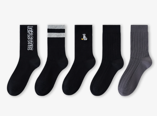 Socks men's mid tube socks, sweat absorbing men's four season long socks, cotton socks(5 PAIRS)