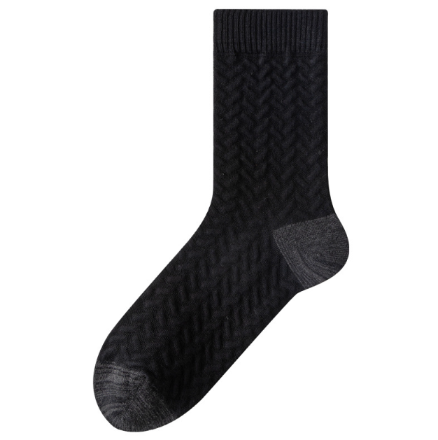 Socks made of pure cotton, men's autumn and winter mid length socks, thick and warm, men's boneless long socks, anti odor and sweat absorbing, business long tube men's socks(5 PAIRS)