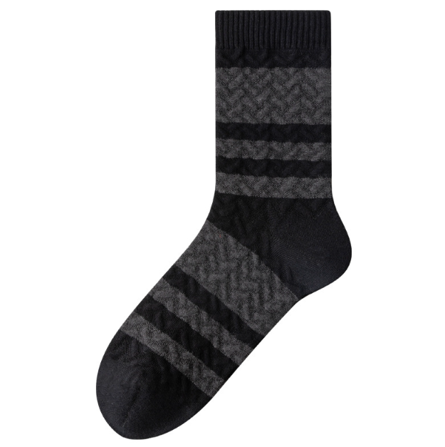 Socks made of pure cotton, men's autumn and winter mid length socks, thick and warm, men's boneless long socks, anti odor and sweat absorbing, business long tube men's socks(5 PAIRS)