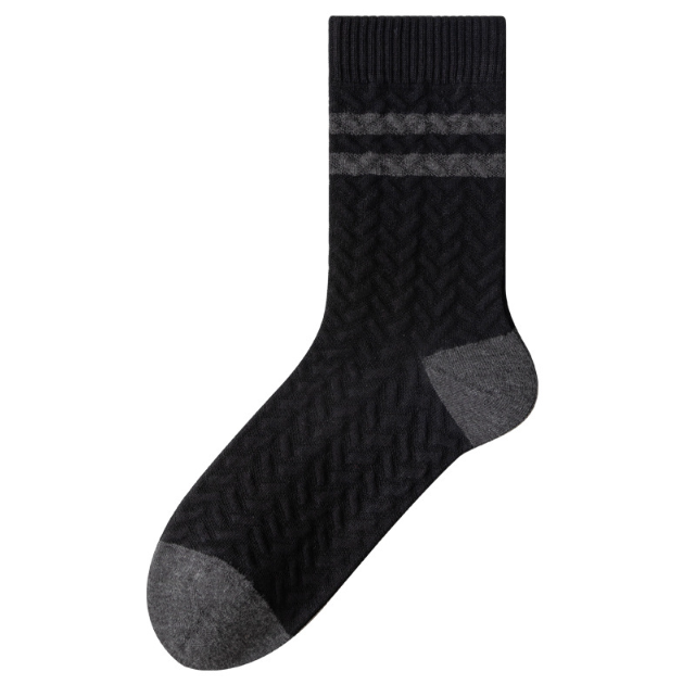 Socks made of pure cotton, men's autumn and winter mid length socks, thick and warm, men's boneless long socks, anti odor and sweat absorbing, business long tube men's socks(5 PAIRS)