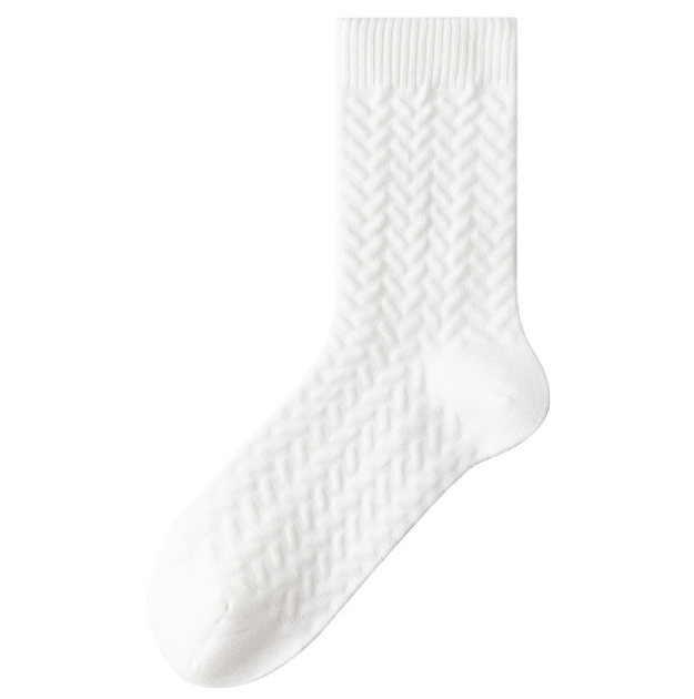Socks made of pure cotton, men's autumn and winter mid length socks, thick and warm, men's boneless long socks, anti odor and sweat absorbing, business long tube men's socks(5 PAIRS)