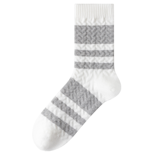 Socks made of pure cotton, men's autumn and winter mid length socks, thick and warm, men's boneless long socks, anti odor and sweat absorbing, business long tube men's socks(5 PAIRS)