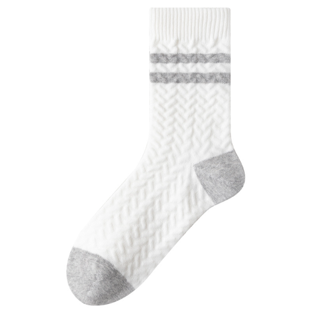 Socks made of pure cotton, men's autumn and winter mid length socks, thick and warm, men's boneless long socks, anti odor and sweat absorbing, business long tube men's socks(5 PAIRS)