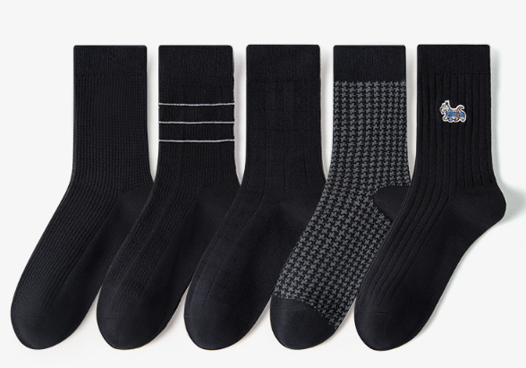 Kalamala Men's Socks Autumn/Winter New Mid tube Socks Business Classic Simple and Versatile Cotton Socks Comfortable Men's Socks(5 PAIRS)