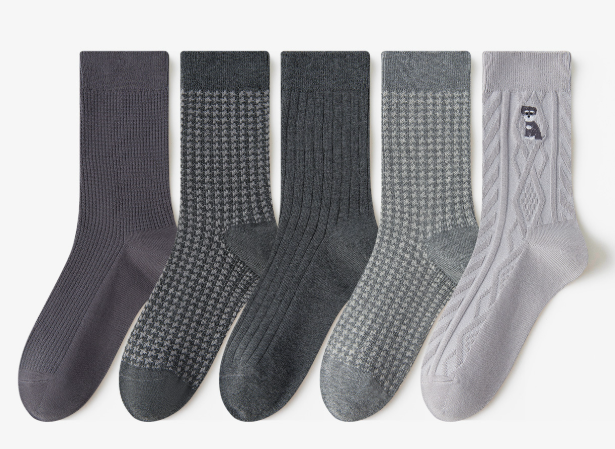 Kalamala Men's Socks Autumn/Winter New Mid tube Socks Business Classic Simple and Versatile Cotton Socks Comfortable Men's Socks(5 PAIRS)
