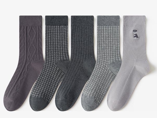 Kalamala Men's Socks Autumn/Winter New Mid tube Socks Business Classic Simple and Versatile Cotton Socks Comfortable Men's Socks(5 PAIRS)