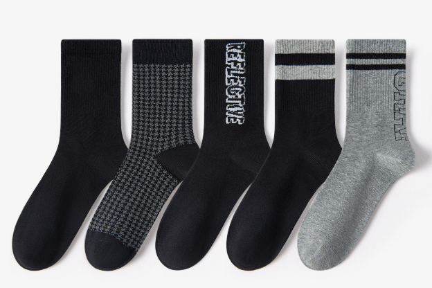 Kalamala Men's Socks Autumn/Winter New Mid tube Socks Business Classic Simple and Versatile Cotton Socks Comfortable Men's Socks(5 PAIRS)