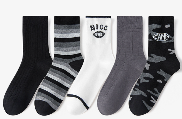 Kalamala Men's Socks Autumn/Winter New Mid tube Socks Business Classic Simple and Versatile Cotton Socks Comfortable Men's Socks(5 PAIRS)