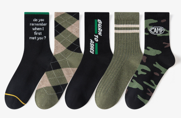 Kalamala Men's Socks Autumn/Winter New Mid tube Socks Business Classic Simple and Versatile Cotton Socks Comfortable Men's Socks(5 PAIRS)