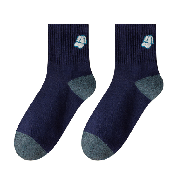 Men's thick socks for autumn and winter, pure cotton mid tube socks, anti odor and sweat absorbing, men's warm long socks, antibacterial all cotton boneless socks(5 PAIRS)