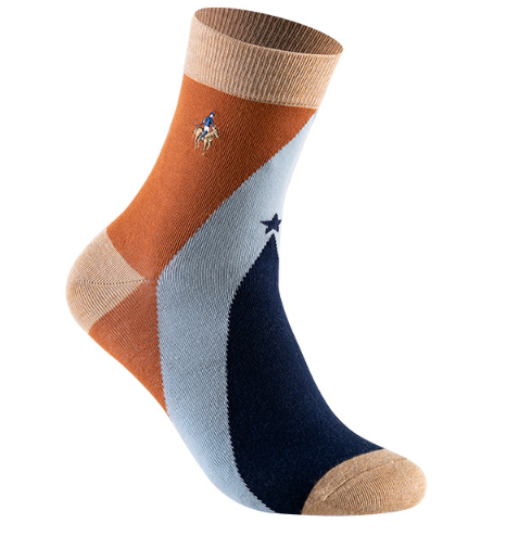 Men's mid tube trendy color blocked cotton socks for autumn and winter anti odor men's socks(5 pairs)