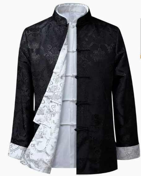 Spring and Autumn Tang style outerwear, men's casual jacket, dad's Hanfu, middle-aged and elderly people, double-sided wearing, ancient costume dress