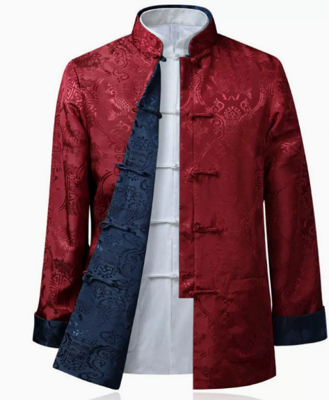 Spring and Autumn Tang style outerwear, men's casual jacket, dad's Hanfu, middle-aged and elderly people, double-sided wearing, ancient costume dress