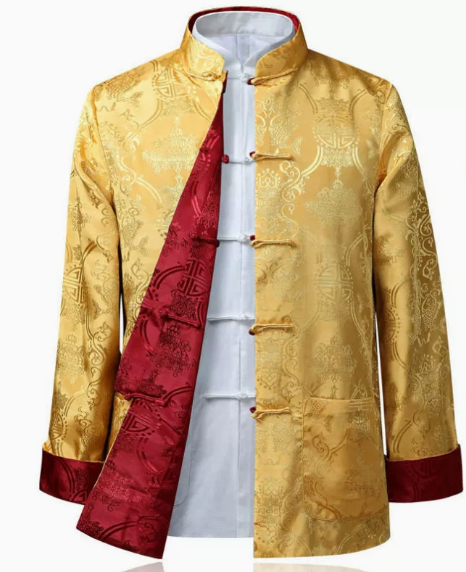 Spring and Autumn Tang style outerwear, men's casual jacket, dad's Hanfu, middle-aged and elderly people, double-sided wearing, ancient costume dress