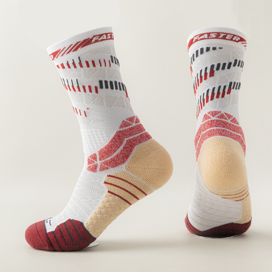 Professional basketball socks, men's long tube towel bottom, sweat absorbing and odor proof elite men's high top sports socks, running mid tube socks(3 PAIRS)